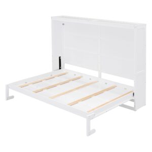 GAOWEI Queen Size Murphy Bed Wall Bed Bedroom Furniture Folding Bed Cabinet Bed Murphy Bed Cabinet Horizontal Murphy Bed Queen (White)