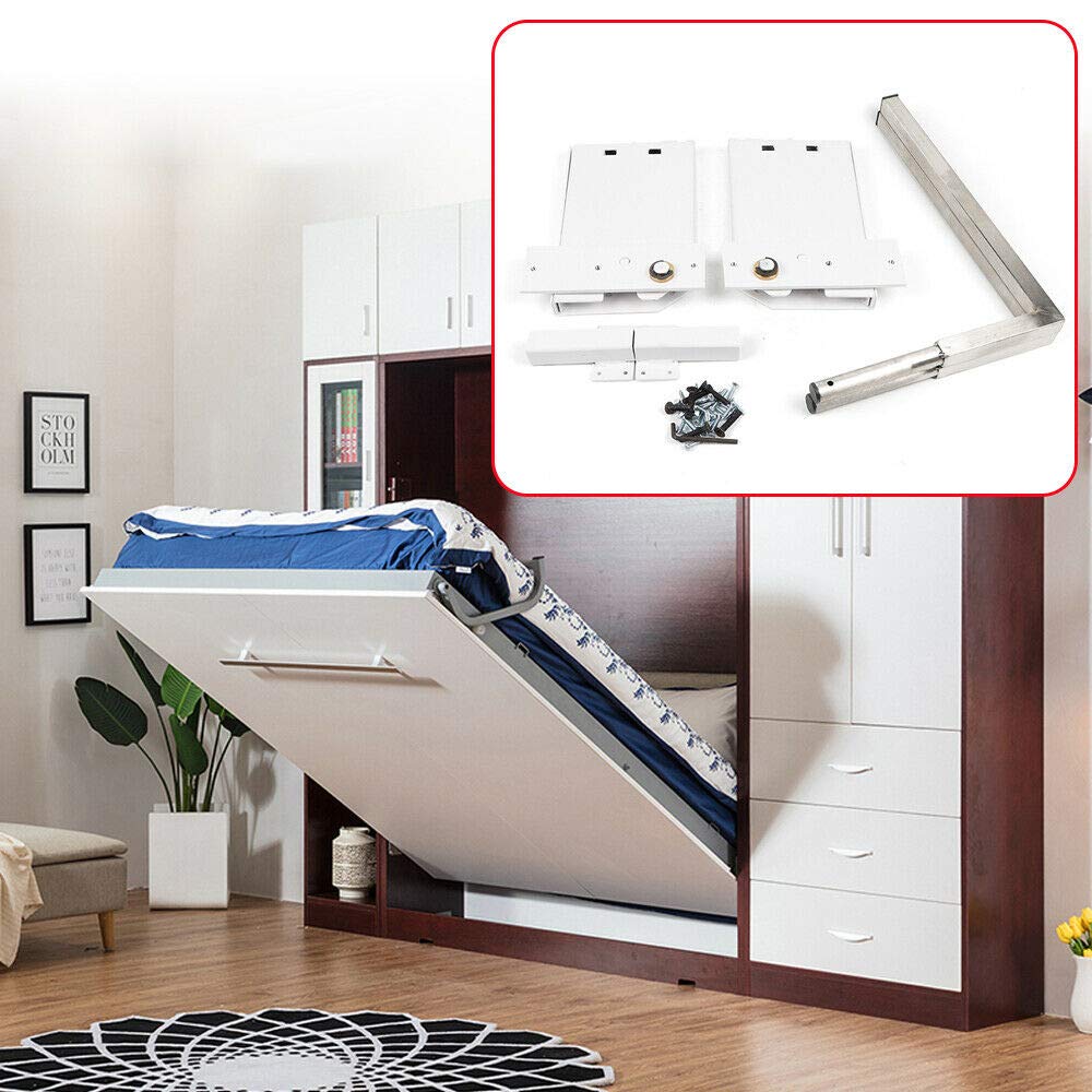 Futchoy DIY Murphy Bed Hardware Kit, Queen-Size Wall Bed Mechanism Hardware Kit for Horizontal Wall Mount (Small size bed)