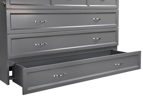 AFI Deerfield Murphy Bed Chest with Charging Station, Queen, Grey