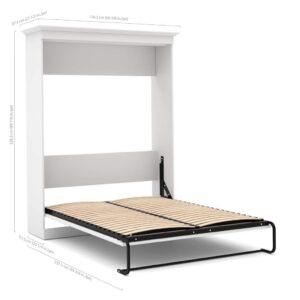 Bestar Versatile Queen Murphy Bed with Closet Organizer (92W) in White, Sleeping Arrangement and Wardrobe for Multipurpose Room