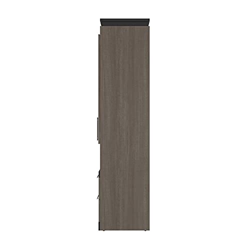 Atlin Designs 124" Modern Wood Queen Murphy Bed and Storage with Drawers in Gray