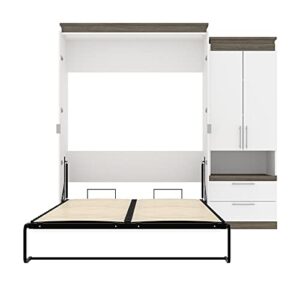 Atlin Designs 95" Queen Murphy Bed with Storage Cabinet in White