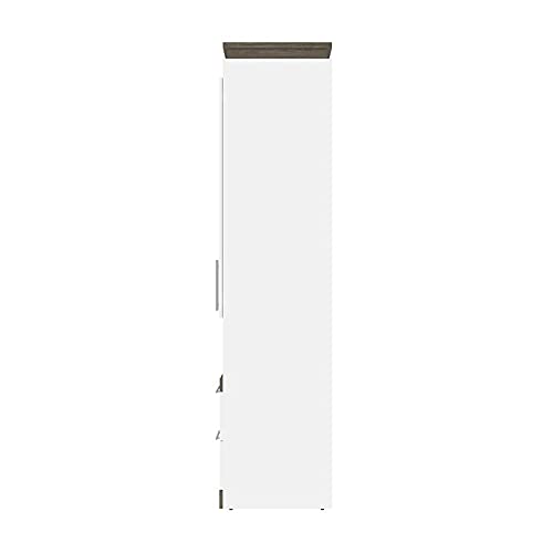 Atlin Designs 95" Queen Murphy Bed with Storage Cabinet in White