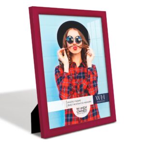 Renditions Gallery 11x14 inch Picture Frame Cherry Red Wood Grain Frame, High-end Modern Style, Made of Solid Wood and High Definition Glass for Wall and Tabletop Photo Display