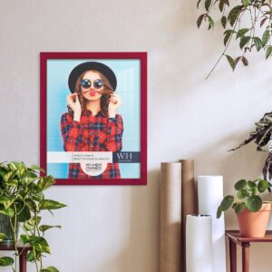 Renditions Gallery 11x14 inch Picture Frame Cherry Red Wood Grain Frame, High-end Modern Style, Made of Solid Wood and High Definition Glass for Wall and Tabletop Photo Display