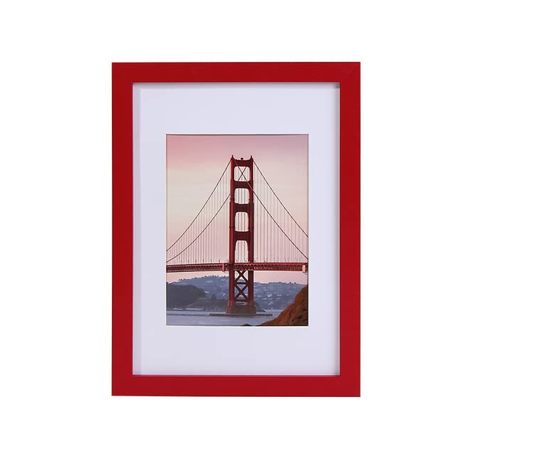 Rikyo Picture Frame 2 Pack, 5x7 inches, Red, Rustic Farmhouse Style, Without Mat, Wall Gallery Photo Frame for Tabletop and Wall Display