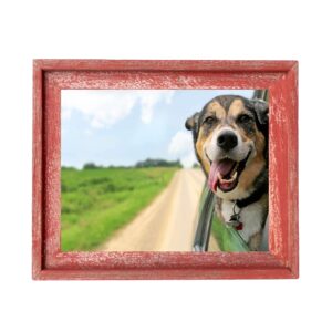 BARNWOODUSA | Farmhouse Style Rustic 8x10 Picture Frame | Signature Molding | 100% Reclaimed Wood | Rustic | Red