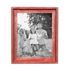 BARNWOODUSA | Farmhouse Style Rustic 8x10 Picture Frame | Signature Molding | 100% Reclaimed Wood | Rustic | Red