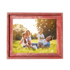 BARNWOODUSA | Farmhouse Style Rustic 8x10 Picture Frame | Signature Molding | 100% Reclaimed Wood | Rustic | Red