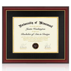 minesaxel 15x18 diploma frames with 11x14 black mat display documents 11 x 14 or 15 x 18 without mat, 14x11 cherry red frame for wall mounting