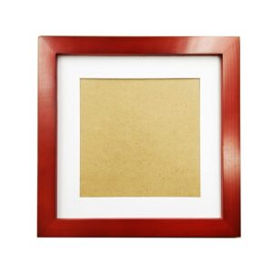 ZXT-parts 5x5 Picture Frames Red with 4x4 Mat. 5x5 Red Square Photo Frame. Solid Wood, Plastic Panel, The Tabletop or The Wall.