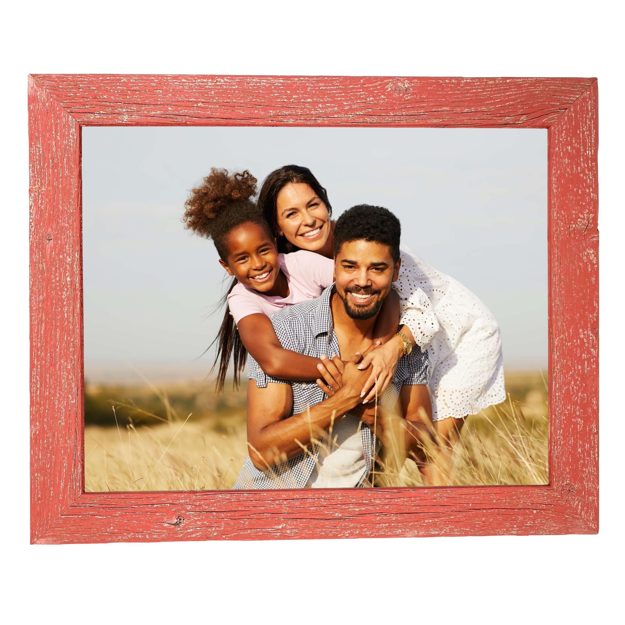 BARNWOODUSA | Farmhouse 18x24 Picture Frame | 1 1/2 inch Molding | 100% Reclaimed Wood | Rustic | Rustic Red