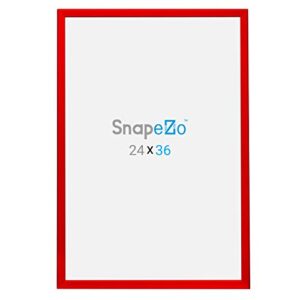 SnapeZo Movie Poster Frame 24x36, Red, 1.25 Inch Aluminum Profile, Front-Loading Snap Frame, Wall Mounting, Professional Series