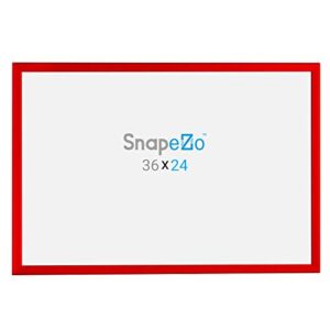 SnapeZo Movie Poster Frame 24x36, Red, 1.25 Inch Aluminum Profile, Front-Loading Snap Frame, Wall Mounting, Professional Series