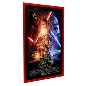 SnapeZo Movie Poster Frame 24x36, Red, 1.25 Inch Aluminum Profile, Front-Loading Snap Frame, Wall Mounting, Professional Series