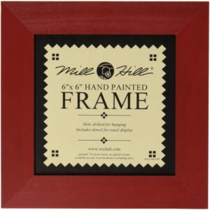mill hill wooden frame, holiday red, 6 x 6