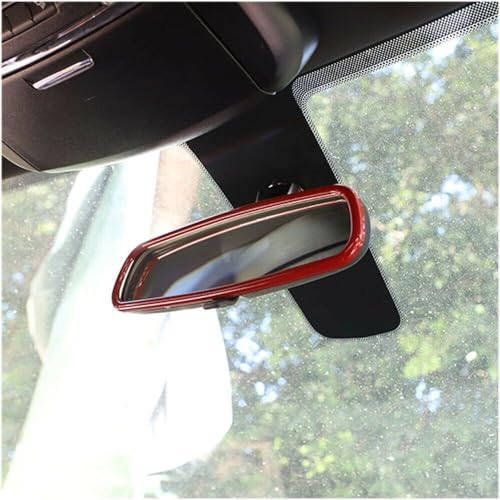 AntsGroup Inner Rearview Mirror Cover Trim Decoration Frame Red JeCarhm202112598