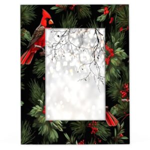 Mardesigns Merry Christmas 11x14 Picture Frame, Red Bird Winter Display Pictures11x14 or 8x10 Photo, Wall Gallery Photo Frames and Tabletop Display Frame