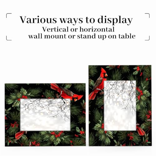 Mardesigns Merry Christmas 11x14 Picture Frame, Red Bird Winter Display Pictures11x14 or 8x10 Photo, Wall Gallery Photo Frames and Tabletop Display Frame