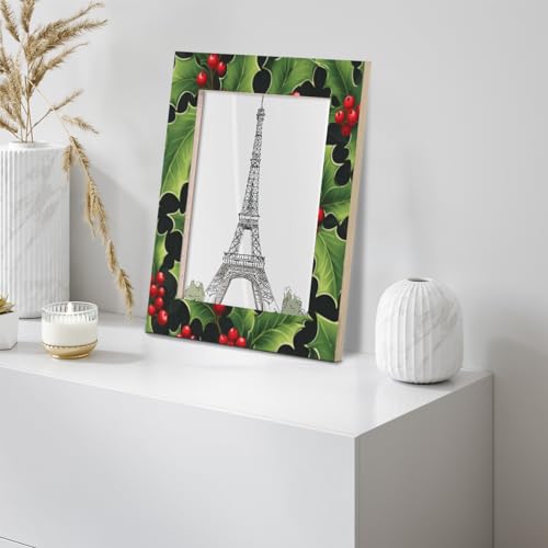 Mardesigns Christmas Leaves 8x10 Picture Frame, Red Fruits Wall Gallery Photo Frames Fits 8 x10 or 6x8 Picture for Table Top Display and Wall Photo Frame