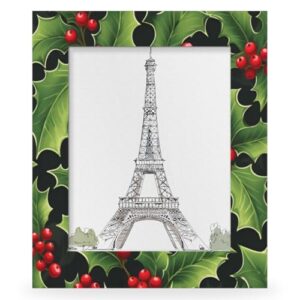 Mardesigns Christmas Leaves 8x10 Picture Frame, Red Fruits Wall Gallery Photo Frames Fits 8 x10 or 6x8 Picture for Table Top Display and Wall Photo Frame