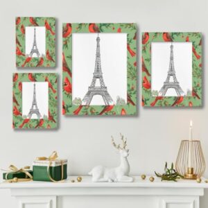 Mardesigns Xmas Birds 11x14 Picture Frame, Red Cardinals Display Pictures11x14 or 8x10 Photo, Wall Gallery Photo Frames and Tabletop Display Frame