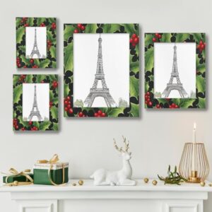 Mardesigns Christmas Leaves 11x14 Picture Frame, Red Fruits Display Pictures11x14 or 8x10 Photo, Wall Gallery Photo Frames and Tabletop Display Frame