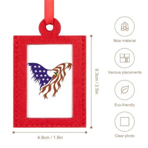 American Flag Eagle Christmas Photo Ornament Frame Red Picture Frame for Xmas Tree Hanging Decoration