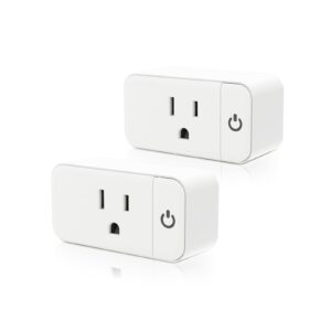 junlit mini smart plug, smart plugs that work with alexa and google home, 15a smart outlets with timer & group controller, timer, schedule, easy setup, no hub required, etl&fcc certified, 2 pack