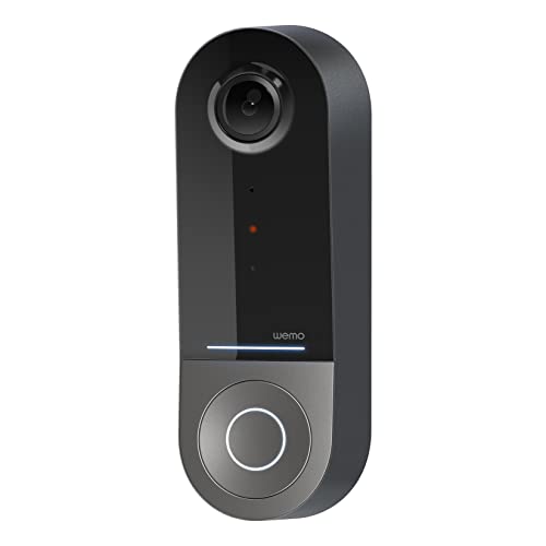 WeMo Smart Video Doorbell - Apple HomeKit Secure Video with HDR - Smart Home Products Video Doorbell Camera - Ring Doorbell for Security Camera System - WiFi Camera Doorbell w/ 223° FOV & 2-Way Audio