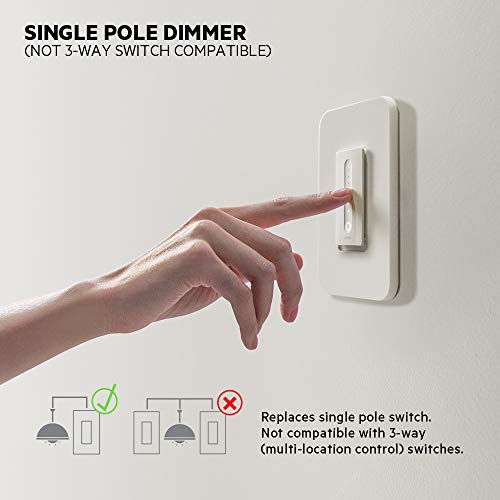 WeMo (F7C059) Dimmer Wifi Light Switch, Works with Alexa, the Google Assistant and Apple Homekit