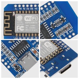 3Pcs ESP8266 Type C ESP-12 ESP-12F NodeMcu Mini D1 Module WeMos Lua 4M Bytes WLAN WiFi Internet Development Board with Type C USB Connection