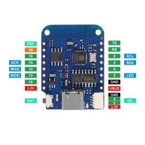 AITRIP 10PCS WeMos D1 Mini V4.0.0 Type-C USB WiFi Internet of Things Board Based ESP8266 4MB Compatible with Arduino MicroPython Nodemcu