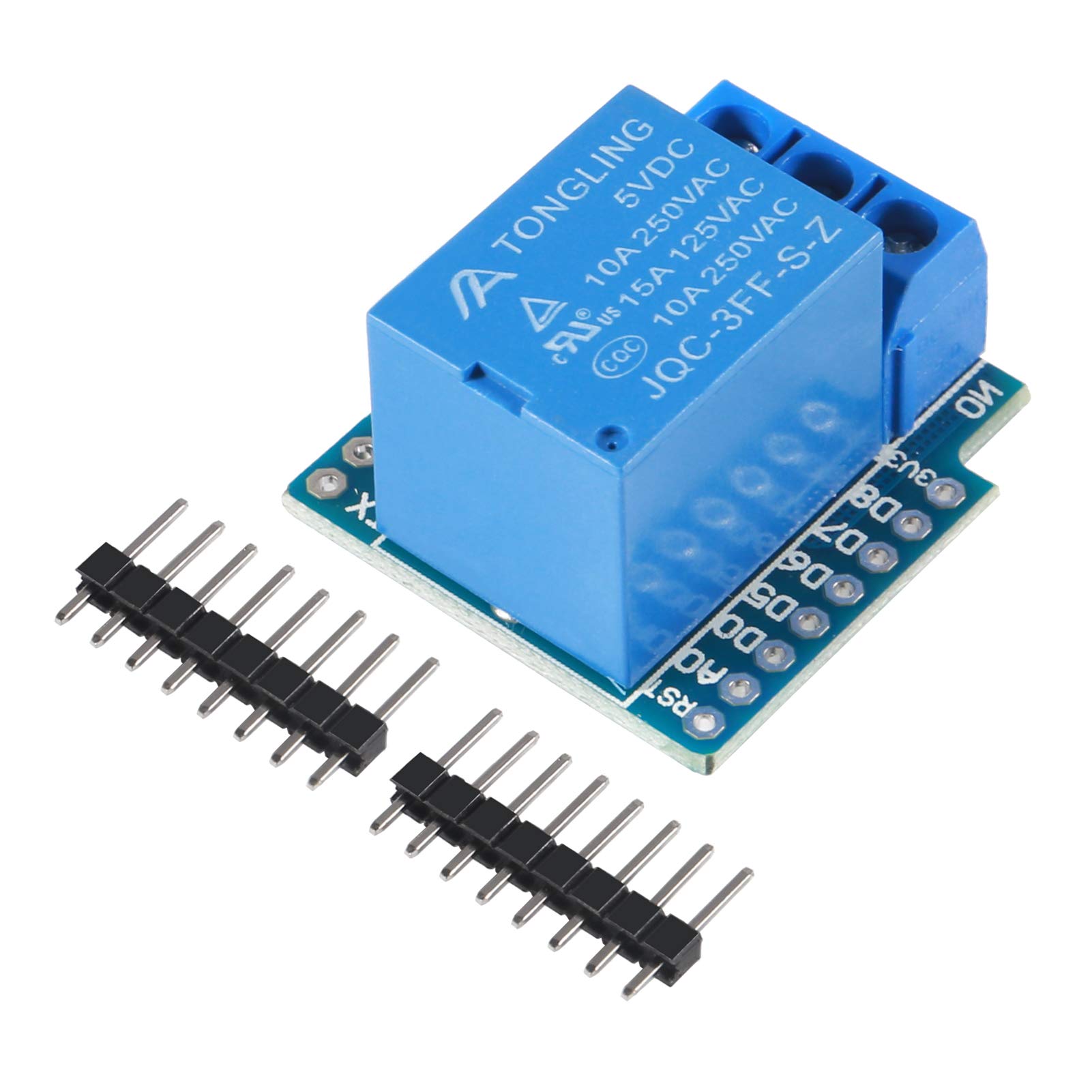 DORHEA ESP8266 ESP-12F NodeMcu D1 Module WeMos Lua 4M Bytes WLAN WiFi Internet Development Board + Relay Shield + 2.54mm 40Pin Single Row Male Pin Header - 3Set