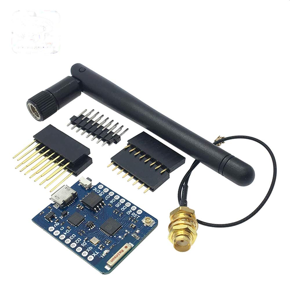 D1 Mini Pro NodeMCU-Based WiFi-SoC ESP8266 ESP-12 IoT Microcontroller w/ 16MB Flash, Micro-USB Connection & External Antenna