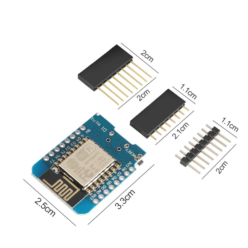 HiLetgo 5pcs Mini ESP8266 ESP-12F Mini NodeMCU Lua 4M Bytes WIFI Module with Pin Headers