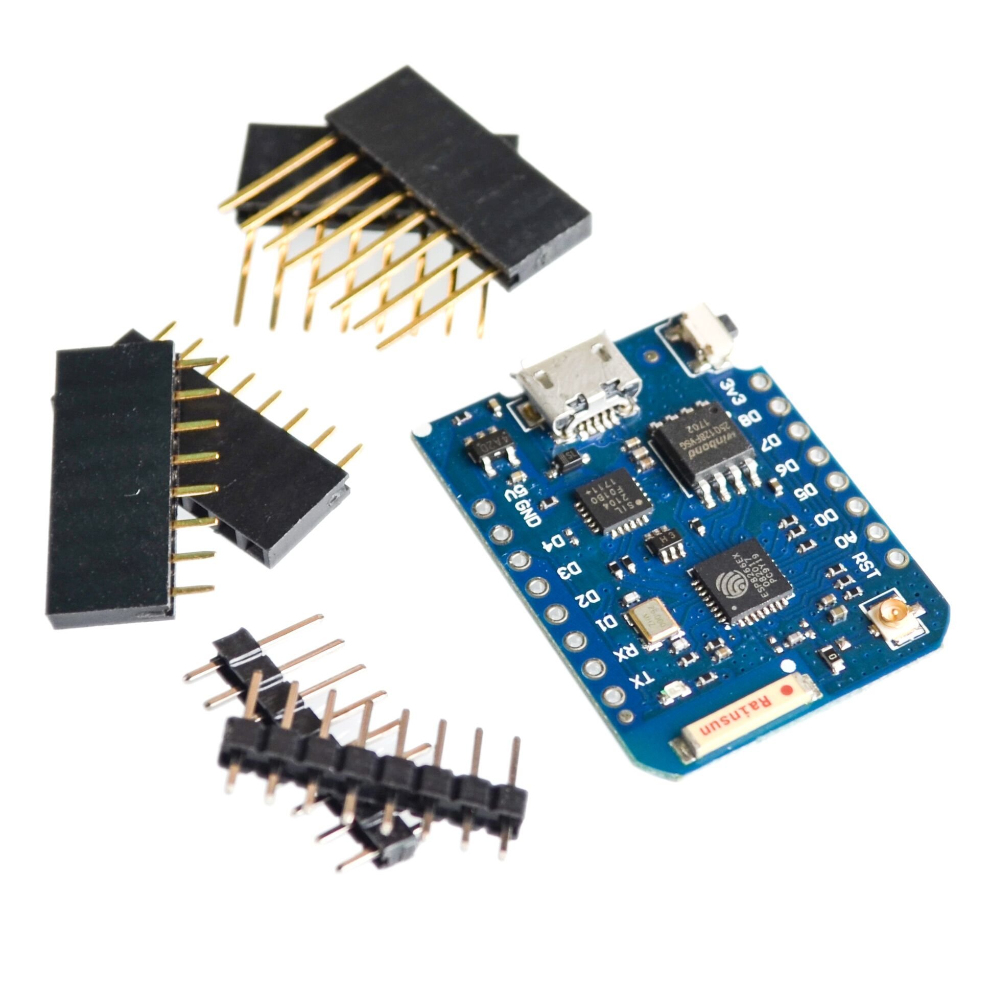 Mayata WEMOS D1 Mini Pro 4MB/16MB External Antenna Connector NodeMCU Based esp8266 Series Antenna ESP-8266EX CP2104 Development Board (Development board + antenna 128MBIT=16MB)