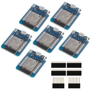 aitrip 6pcs esp32 mini d1 mini nodemcu esp32 esp-wroom-32 wlan wifi bluetooth development board 5v compatible with arduino
