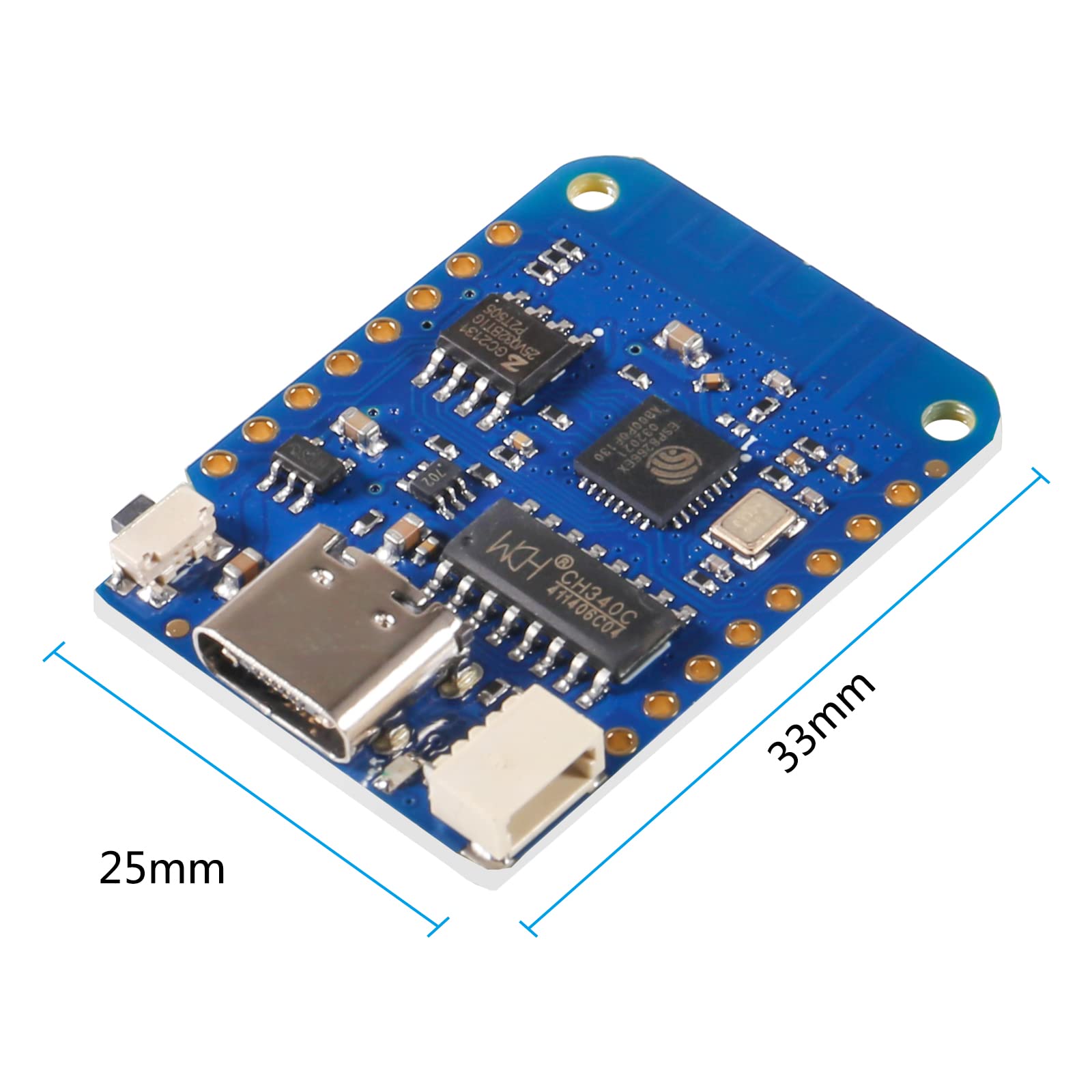 QCCAN 2pcs for WEMOS D1 Mini V4.0.0 Type-C USB WiFi Internet of Things Board Based ESP8266 4MB Compatible for Arduino MicroPython Nodemcu