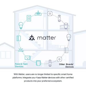 Kasa Matter Smart Light Switch: Voice Control w/Siri, Alexa & Google Assistant | UL Certified | Timer & Schedule | Easy Guided Install | Neutral Wire Required | Single Pole | 2.4GHz Wi-Fi | KS205