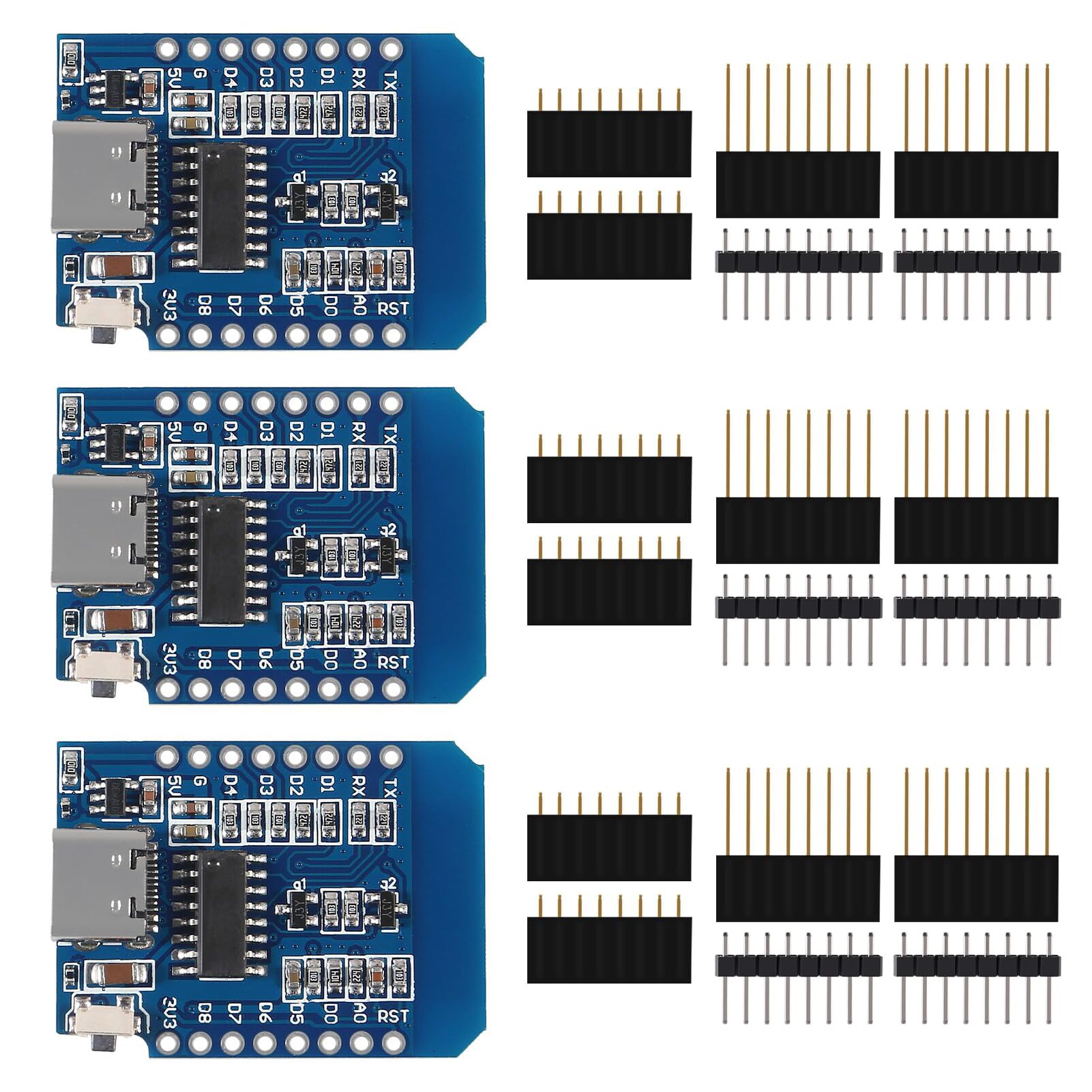 3pcs Type-C ESP8266 ESP-12F NodeMcu Mini D1 Module WeMos Lua 4M Bytes WLAN WiFi Internet Development Board Base on Type-C ESP8266 ESP-12F for Arduino