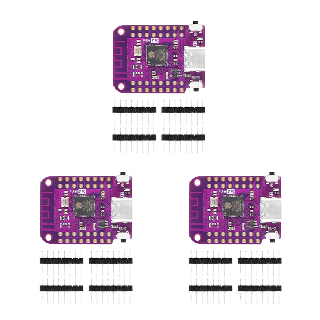 HiLetgo 3pcs ESP32 S2 Mini WIFI Board Based ESP32-S2FN4R2 ESP32-S2 4MB FLASH TYPE-C Connect