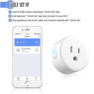 WiFi Smart Plug for Alexa,Eessley Mini Wireless Mini Remote Control Outlet with Timing Function,Compatible with Amazon Alexa Google Home,Echo Dot and IFTTT, No Hub Required Smart Socket - 4 Packs