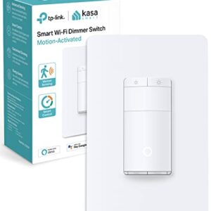 Kasa Smart Motion Sensor Switch, Dimmer Light Switch, Single Pole, Needs Neutral Wire, 2.4GHz Wi-Fi, Compatible with Alexa & Google Assistant, UL Certified, No Hub Required(ES20M) White 1-Pack