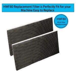 ZYBULSHJT HWF80 Humidifier Wick Replacement Filters for Holmes HM2200 Wemo HCM3888C Humidifier Replace HWF-80 HWF80-U HWF80-U-2 Filter W (2 Pcs)