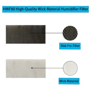 ZYBULSHJT HWF80 Humidifier Wick Replacement Filters for Holmes HM2200 Wemo HCM3888C Humidifier Replace HWF-80 HWF80-U HWF80-U-2 Filter W (2 Pcs)