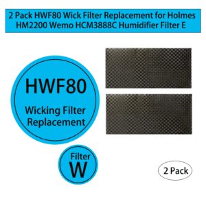 ZYBULSHJT HWF80 Humidifier Wick Replacement Filters for Holmes HM2200 Wemo HCM3888C Humidifier Replace HWF-80 HWF80-U HWF80-U-2 Filter W (2 Pcs)