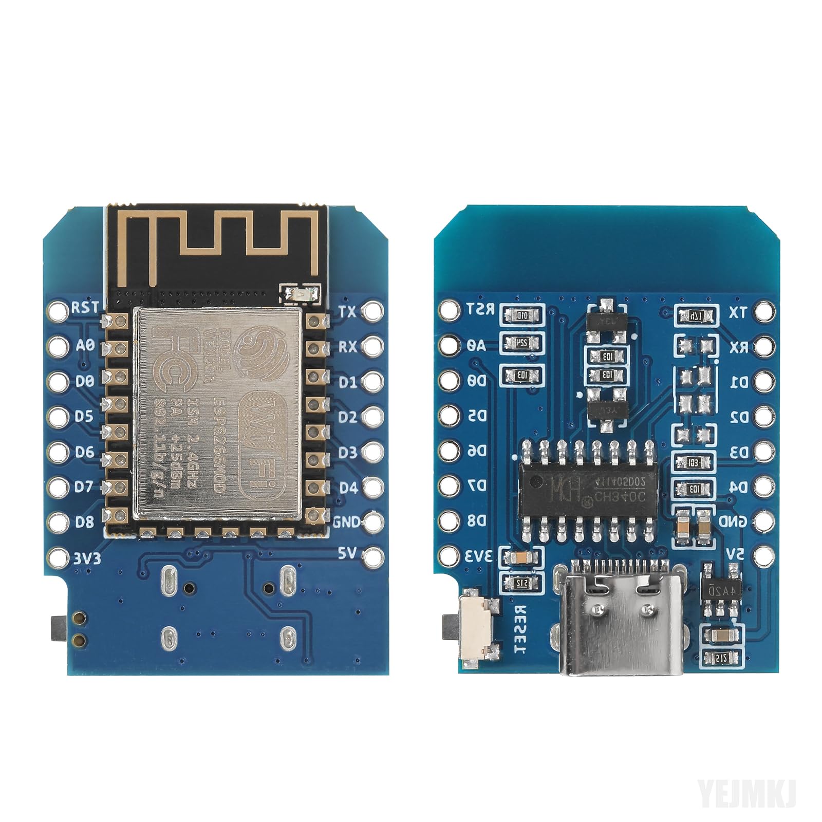 YEJMKJ D1 Mini NodeMcu ESP8266 Module Type-C USB ESP-12F WLAN WiFi Internet Development Board Base on ESP8266 ESP-12F Compatible with Arduino, WeMos D1 Mini