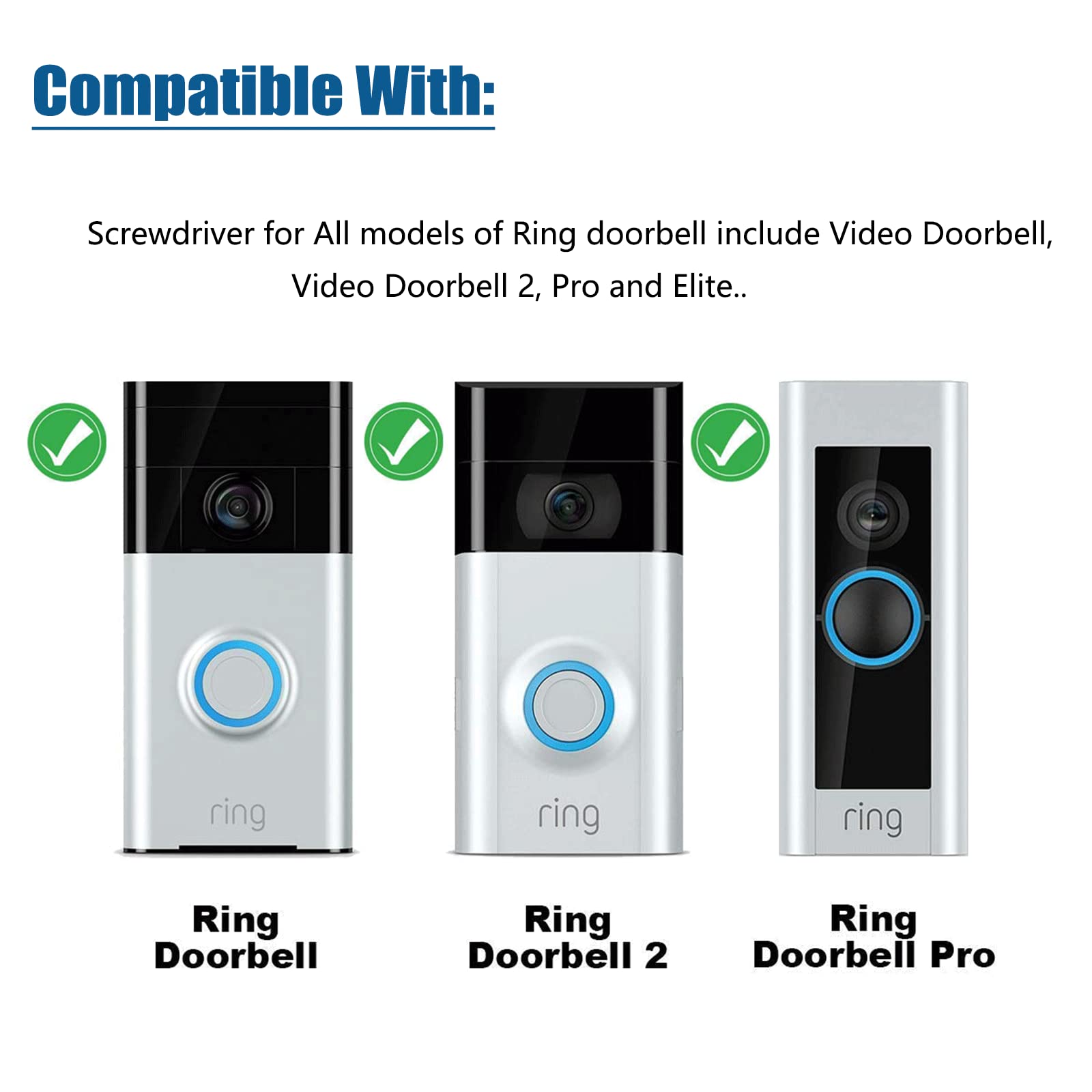 Doorbell Screwdriver Replacement,Double-ended Screwdriver for Doorbell Replacement Bit Fit for All Doorbells include Video Doorbell, Video Doorbell 2, Pro and Elite