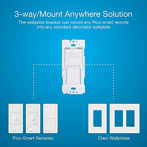 Lutron Caseta Wall Plate Bracket for Pico Smart Remote | PICO-WBX-Adapt,White (Pack of 2)